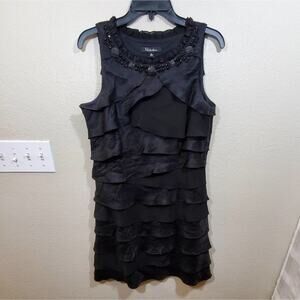 S.L. Fashions gorgeous ruffled‎ beaded dress